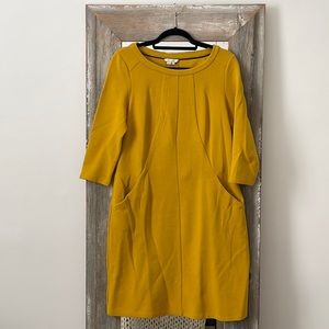 Boden size 10 yellow knit dress tent/trapeze style